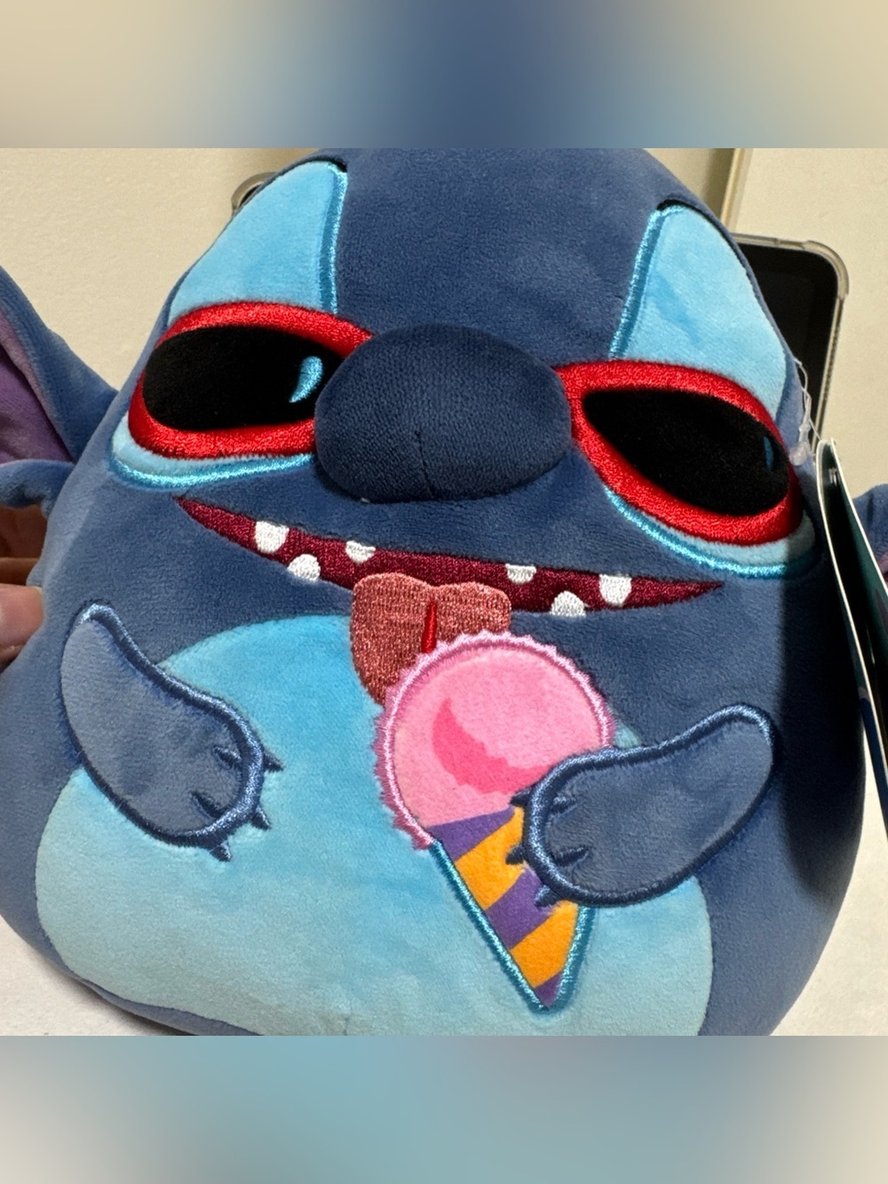 NWT Squishmallow Disney Stitch 8" with Sunglasses & Ice Cream Cone - Picture 7 of 10